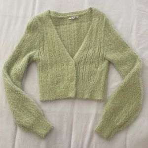 Sage green cropped sweater